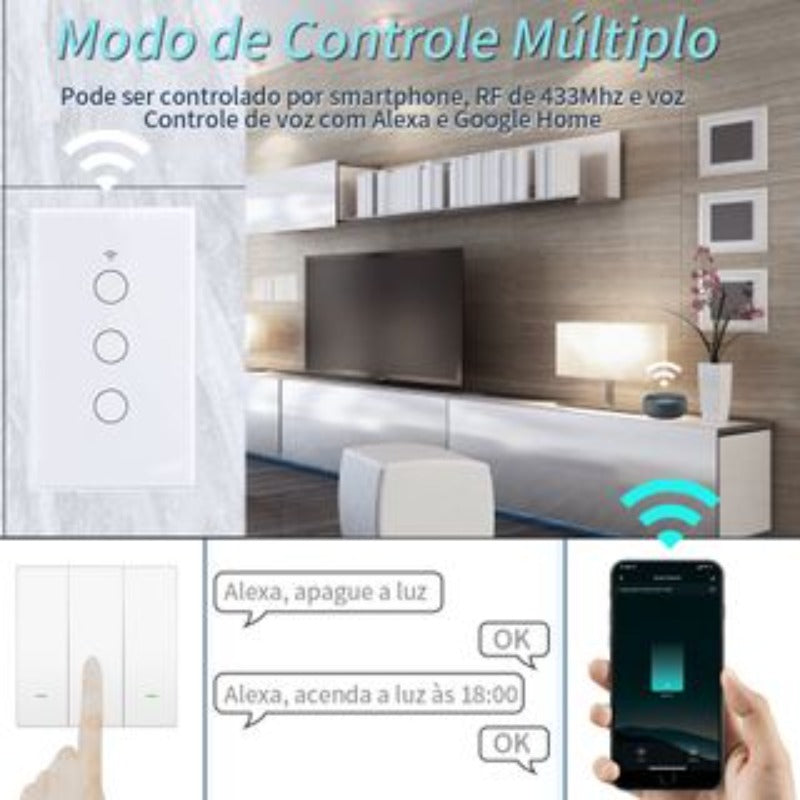 Interruptor Wi-Fi Inteligente Smart™  Compatível com Alexa