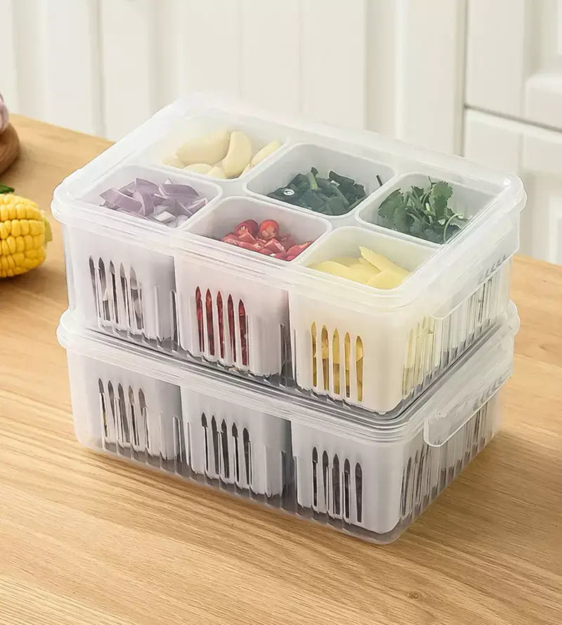 Caixa de armazenamento de geladeira 4/6 Grades de alimentos