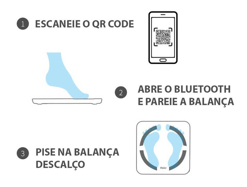 Balança Digital Bluetooth c/ APP de Dados Corporais