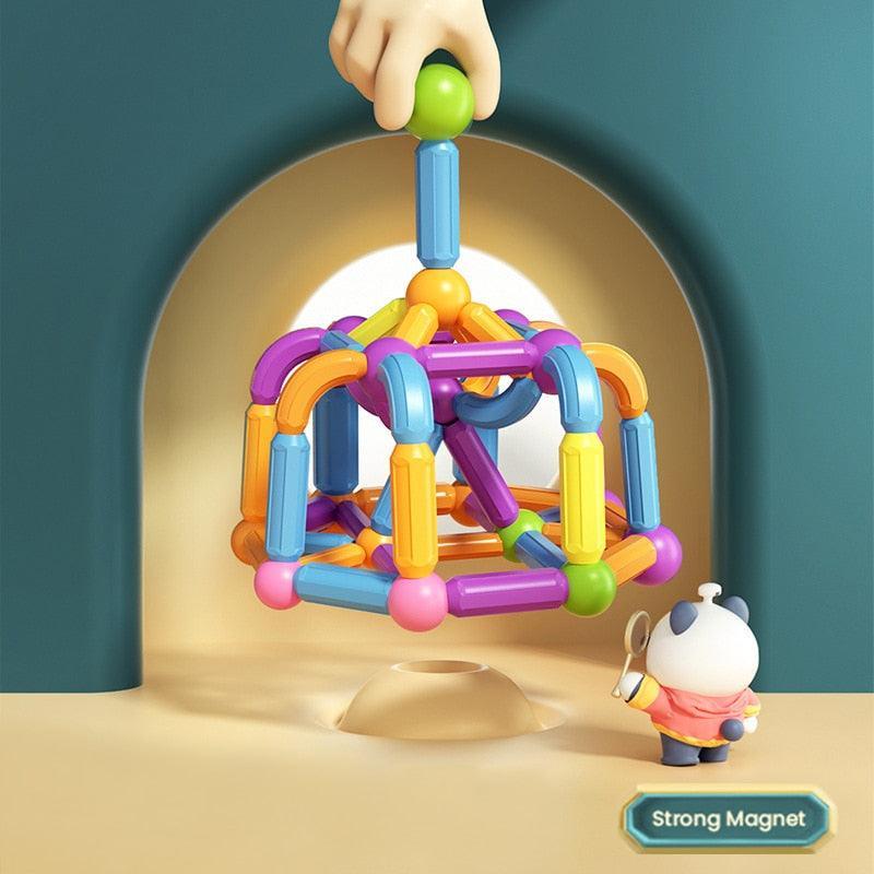 Conjunto Magnético de Construção Infantil: Brinquedo Educativo Montessori