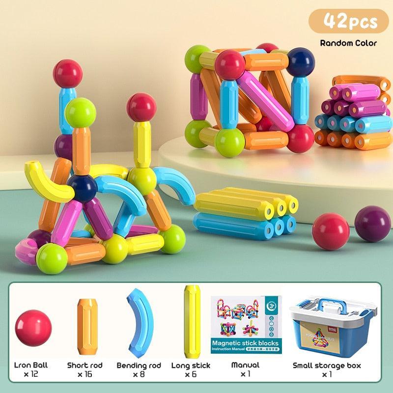 Conjunto Magnético de Construção Infantil: Brinquedo Educativo Montessori