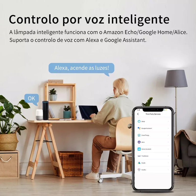 Lâmpada Inteligente Alexa c/ Controle por Voz